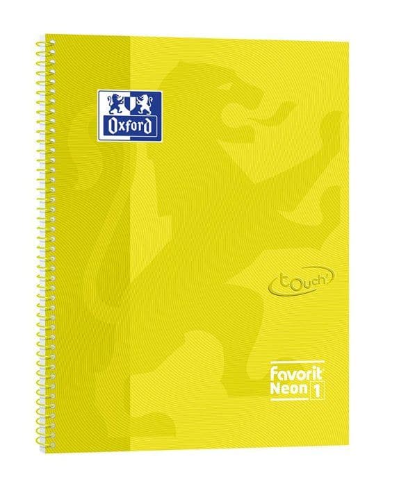 Blocknotes - Oxford block med blad - 400108153 - Favorit Maxi Spiralblock Neon1, typ 1R, neon gul