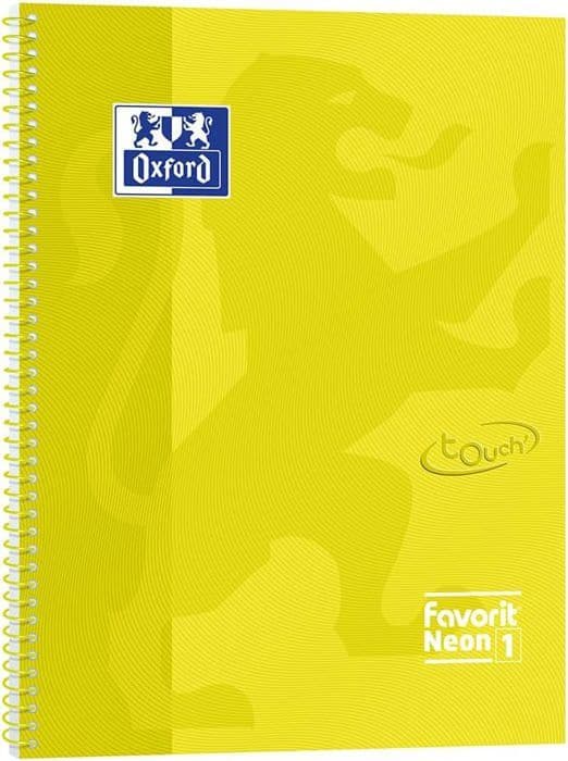Blocknotes - Oxford block med blad - 400108153 - Favorit Maxi Spiralblock Neon1, typ 1R, neon gul