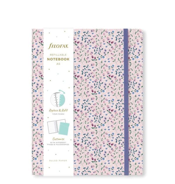 Anteckningsbok - Filofax resejournal - 179539 - Meadow Påfyllningsbar Rosa A5-format
