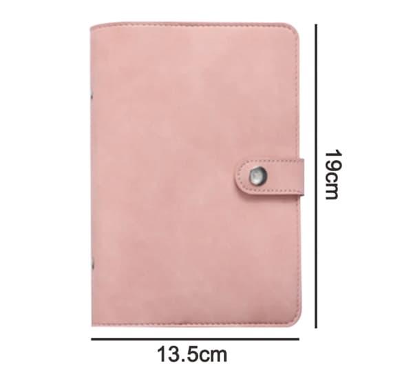 Anteckningsbok, pärm, budgetplanering, pärmomslag med 12 pärmfickor, Soya Pink
