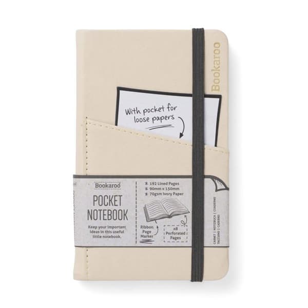 Anteckningsbok - loggbok If - 43034 - Bookaroo anteckningsbok fickformat Creme A6-format