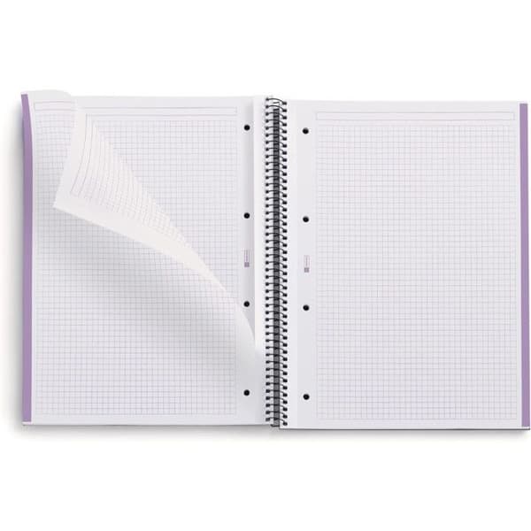 MIQUELRIUS A4 Spiral Återvunnet Notebook Block Små 5x5 perforerade lavendelplattor