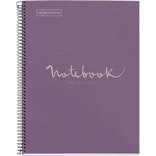 MIQUELRIUS A4 Spiral Återvunnet Notebook Block Små 5x5 perforerade lavendelplattor