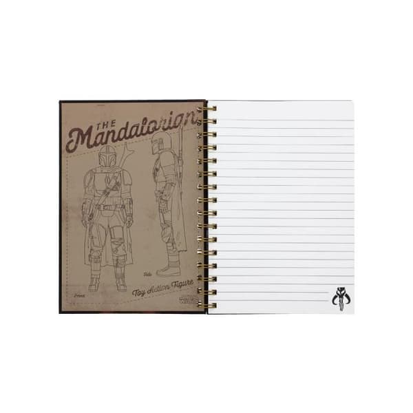 Anteckningsblock A5 - Star Wars - Mandalorian Bounty Hunter - Svart - 14,5 x 21 cm - Spiraler