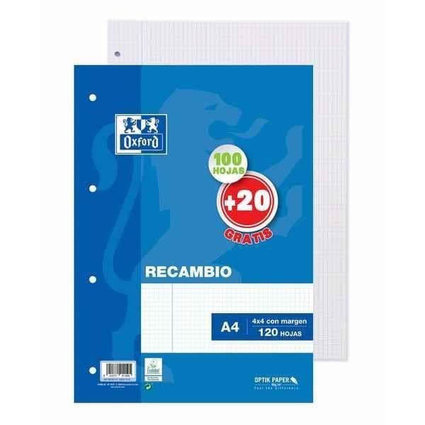 Oxford - Set med 100 A4 perforerade rutnät (+ 20 sidor erbjuds) - 400058179