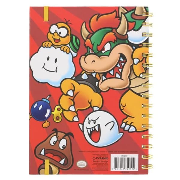Anteckningsblock - NINTENDO - Super Mario - A5 - Röd - Enkel linje