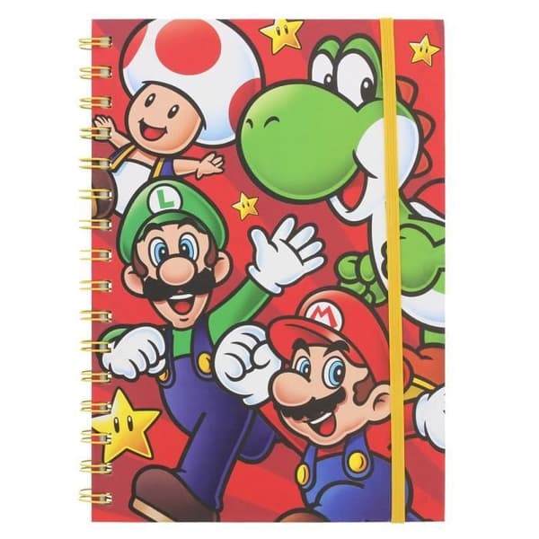 Anteckningsblock - NINTENDO - Super Mario - A5 - Röd - Enkel linje