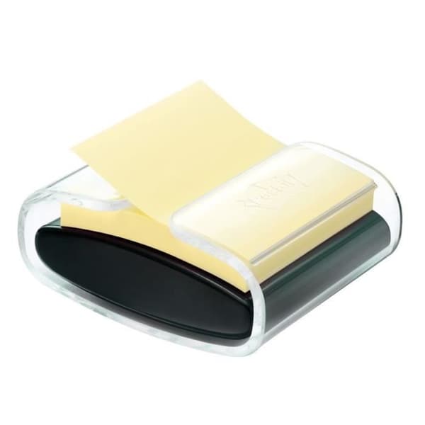 Svart dispenser med gult anteckningsblock - POST-IT - Z-notes dispenser - 90 ark - 76 x 76 mm