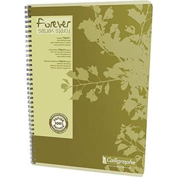 Forever Spiral Notebook - A4-storlek (70 gsm) - 100 sidor Små rutor - Diverse färger