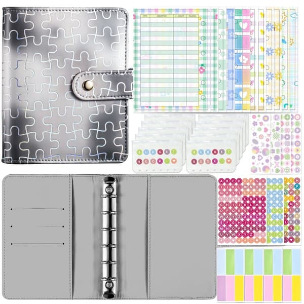 INF A7 Pocket Puzzle Binder - Budgeting Notebook Kit Grå