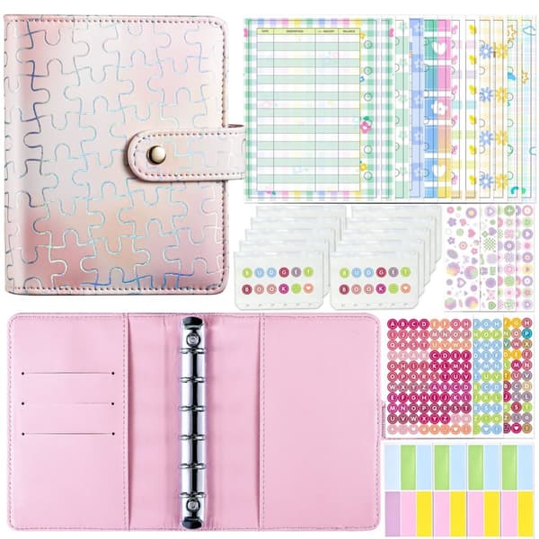 INF A7 Pocket Puzzle Binder - Budgeting Notebook Kit Rosa