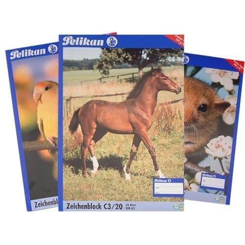 Ritblock - PELIKAN - C 3/20 - A3 - 100 g/m2 - 20 vita ark utan klor
