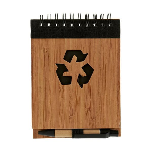 Spiralbundet anteckningsblock med penna Pincello AR1810139 1 x 10 x 13 cm Bambu (24 antal)