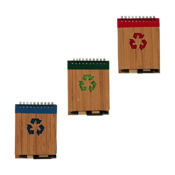 Spiralbundet anteckningsblock med penna Pincello AR1810139 1 x 10 x 13 cm Bambu (24 antal)