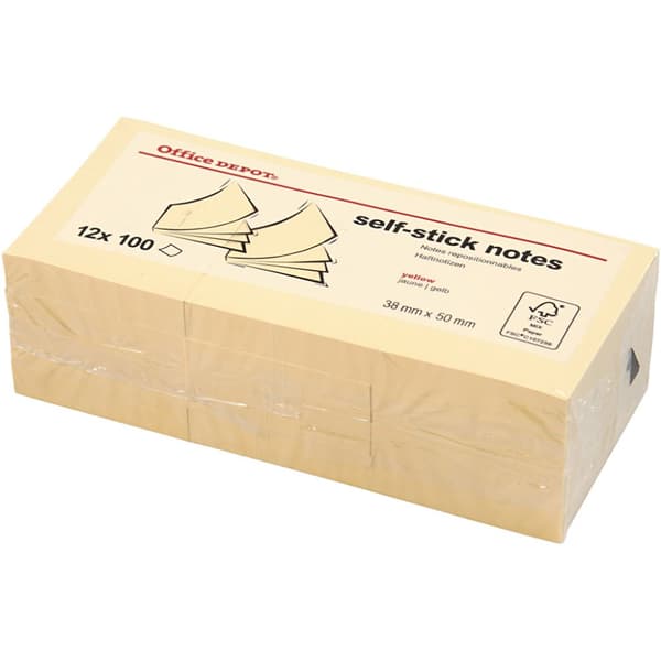 Gula Notisblock - Notisar - 38x50 mm - 12 st förp.