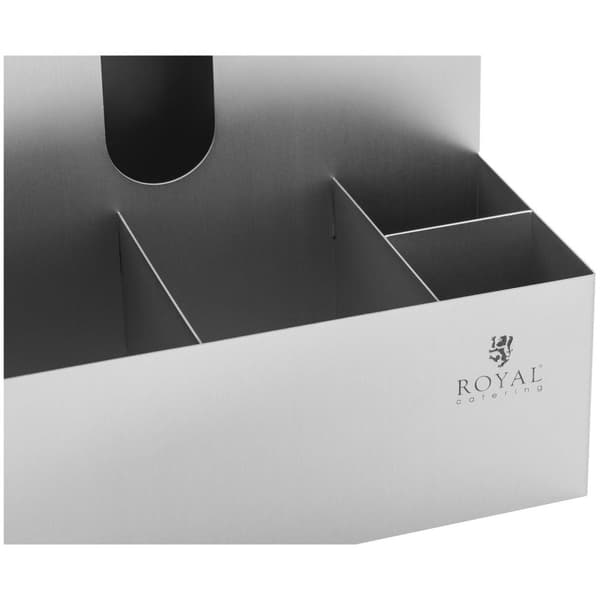 Royal Catering Hållare till muggar och lock - 9 fack - rostfritt stål - Royal Catering