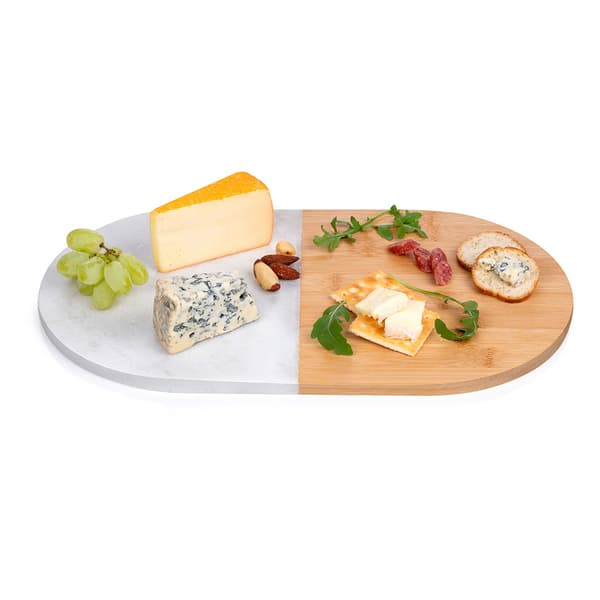 Serveringsfat i marmor & tre