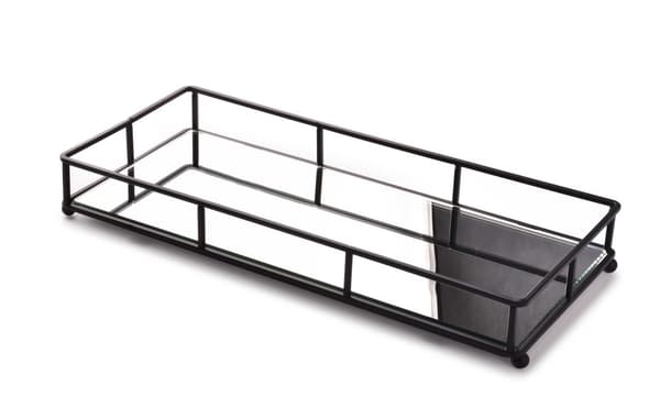 CEDRIC Bakkebund 36X16xh5cm sort med spejl