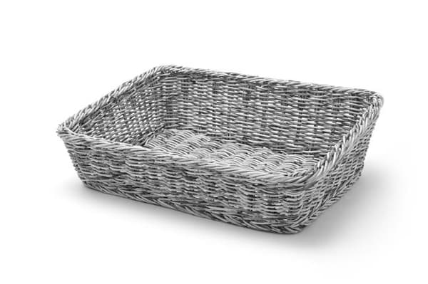 Rektangulær skrå kurv, gråmeleret 400x300x(H)120mm Basisvariant