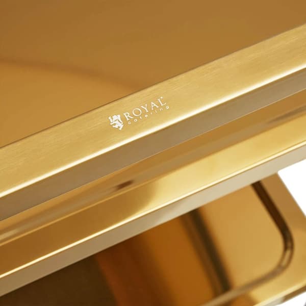 Catering tjenerens serveringsvogn 3 hylder 89,5 x 49,5 cm op til 240 kg - guld