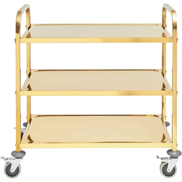Catering tjenerens serveringsvogn 3 hylder 89,5 x 49,5 cm op til 240 kg - guld