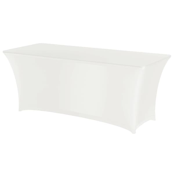Rektangulær dug uden strygning 183x760cm Jersey stof hvid - Hendi 814420