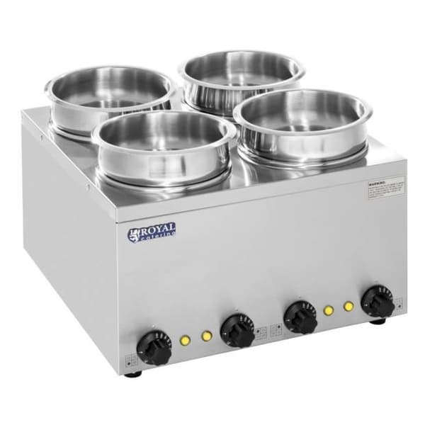 Bain-marie elektrisk suppevarmer 600W 230V 4 x 3,8L