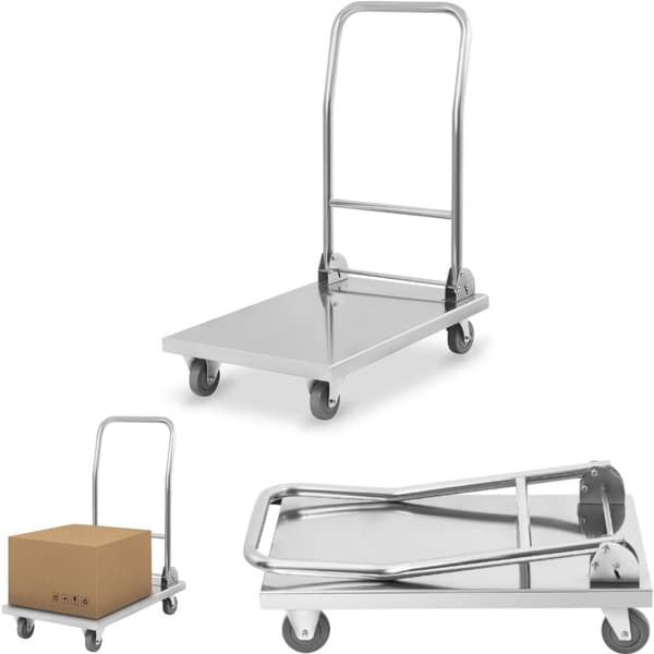 Platform lagertransportvogn med foldbart håndtag op til 400 kg RCFT-1.1