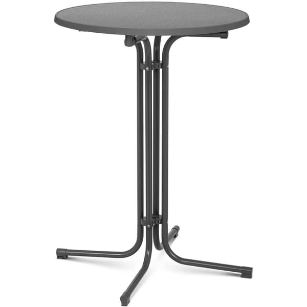 Bord, runt, högt, fällbart barbord, dia. 80 cm hög 110 cm grå