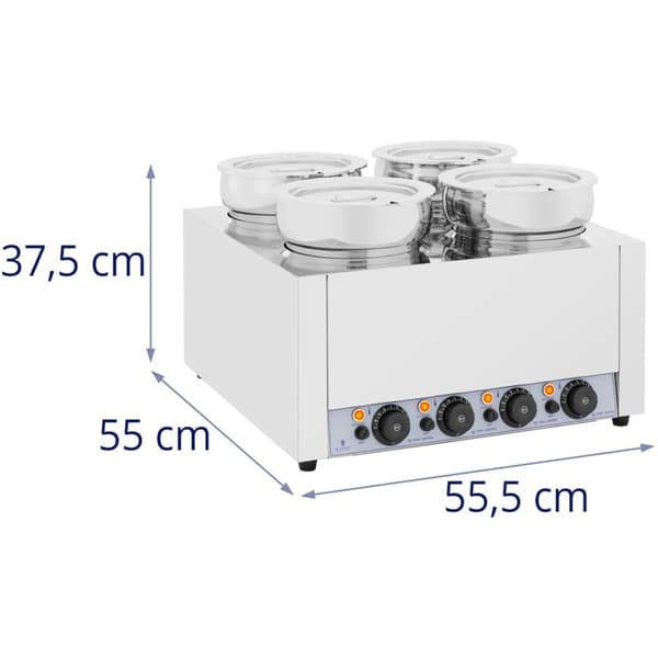 Bain marie elvarmer chokolade fondue suppe station 2000 W 4 x 7 l