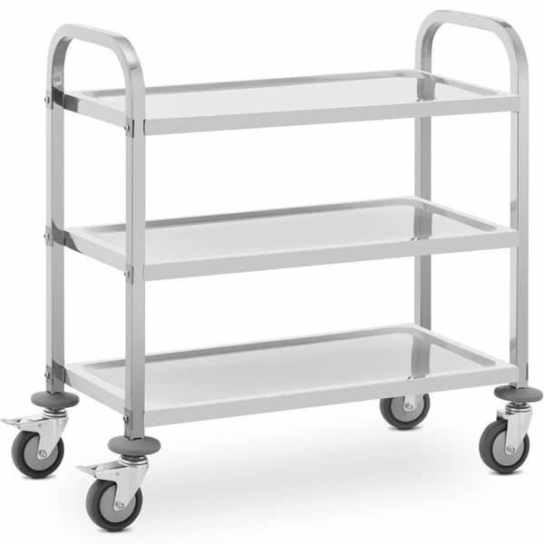 Catering tjenervogn til servering, 3 hylder, 73 x 38 cm, op til 81 kg