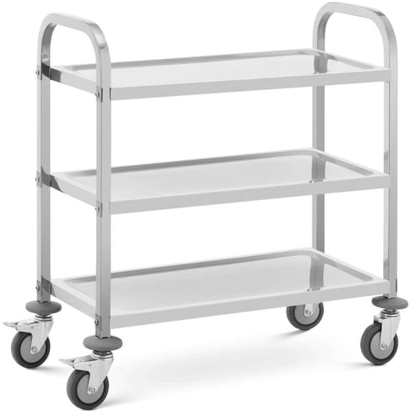 Catering tarjoilijavaunu tarjoiluun, 3 hyllyä, 69 x 34 cm, 81 kg asti
