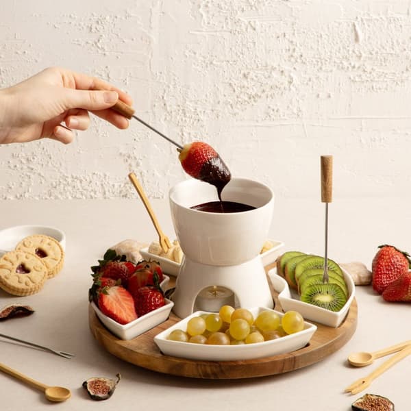 Fondue sæt | MOOKA | med roterende stativ | 27x13 cm | 844169