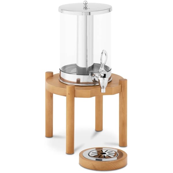 Afkølet dispenser til drinks, juice, limonader, på træbund, 7 l