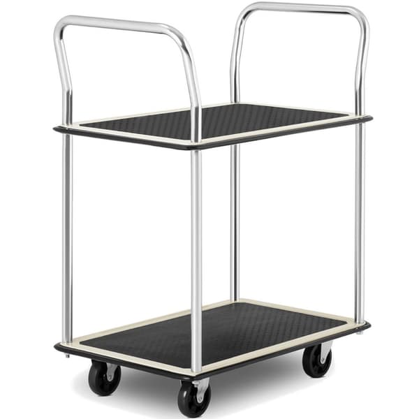 Kuljetushyllyvaunu kahvoilla, 2 hyllyä 120 kg asti, 72 x 43 cm