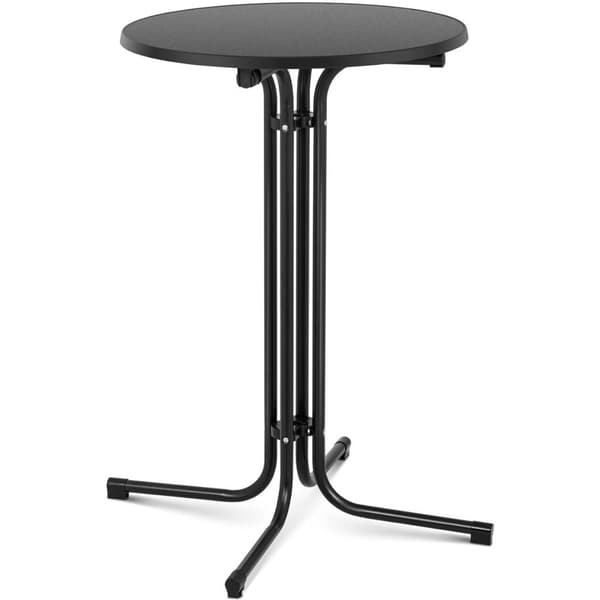 Bord, rundt, højt, foldbart barbord, dia. 70 cm høj 110 cm sort