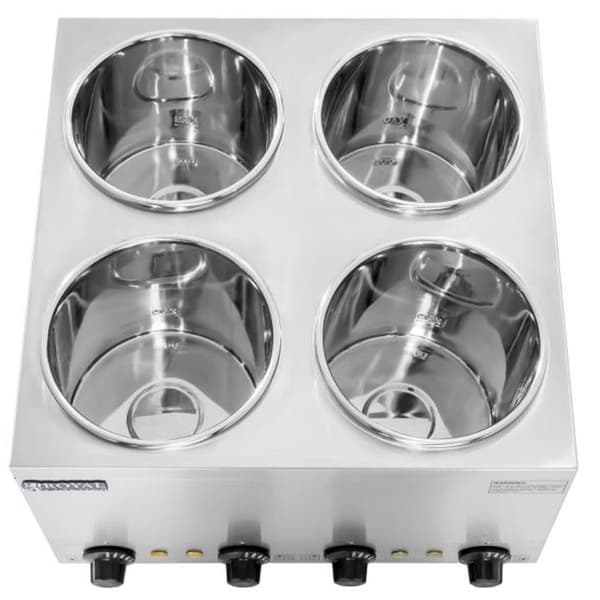 Bain-marie elektrisk suppevarmer 600W 230V 4 x 3,8L