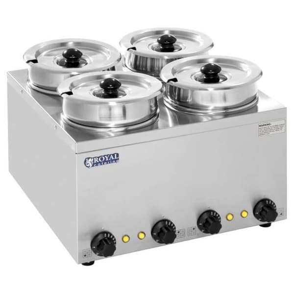 Bain-marie elektrisk suppevarmer 600W 230V 4 x 3,8L