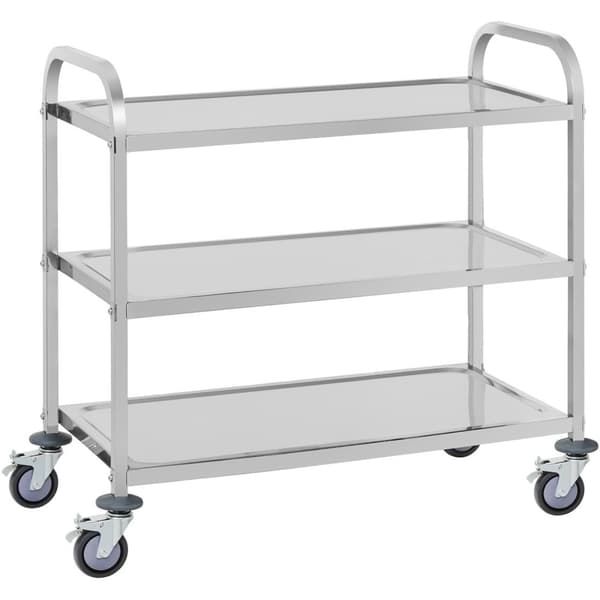 Catering-tjenervogn med 3 hylder, op til 150 kg, lavet af rustfrit stål Royal Catering RCSW 3A