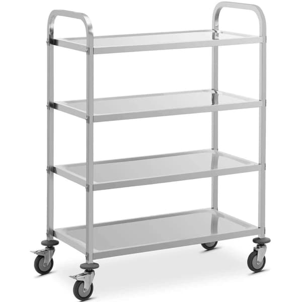 Catering tarjoilijavaunu 4 hyllylle 73 x 38 cm 144 kg asti