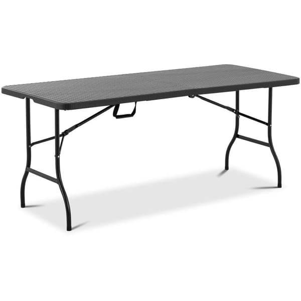 Puutarharuokapöytä kokoontaitettava 150 kg asti 1830 x 750 x 740 mm musta