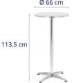 Miniatyrbild 6 av 6: Bord, runt, högt, fällbart barbord, dia. 60 cm 115 cm silver