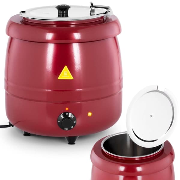 Elektrisk sopptermos vattenkokare av rostfritt stål cool-touch 400 W 10 l 35-80C röd