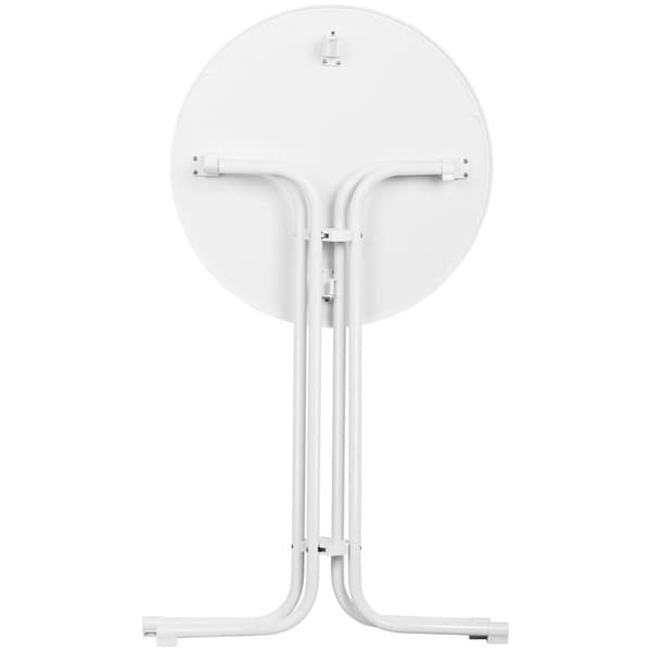 Bord, rundt, højt, foldbart barbord, dia. 80 cm høj 110 cm hvid