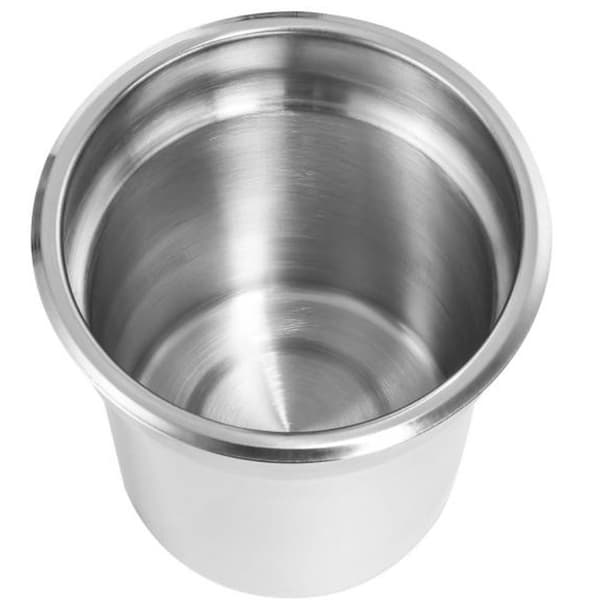 Stål grydeindsats med låg til bain-marie suppevarmer 3,8L