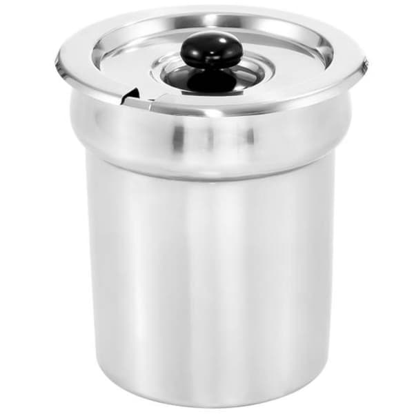 Stål grydeindsats med låg til bain-marie suppevarmer 3,8L