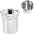 Miniatyrbillede 1 af 5: Stål grydeindsats med låg til bain-marie suppevarmer 3,8L