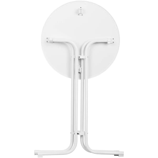Bord, runt, högt, fällbart barbord, dia. 70 cm hög 110 cm vit