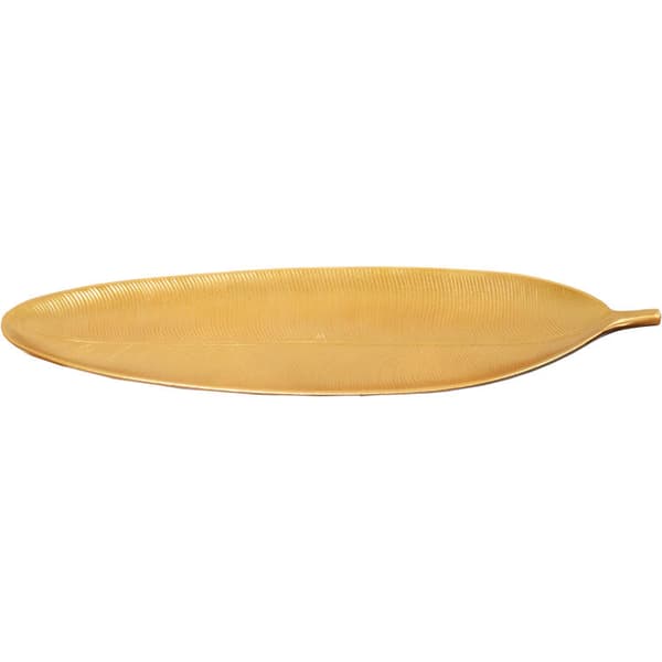Set med 2 guldträbrickor i form av bananblad