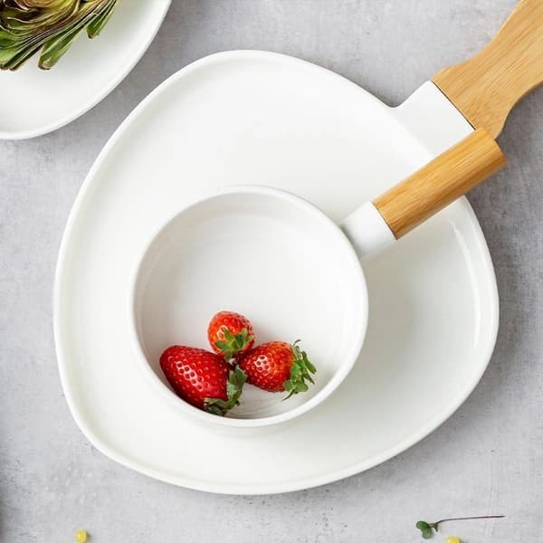 TERRESTRISK serveringsfad af porcelæn 34,5x21 cm